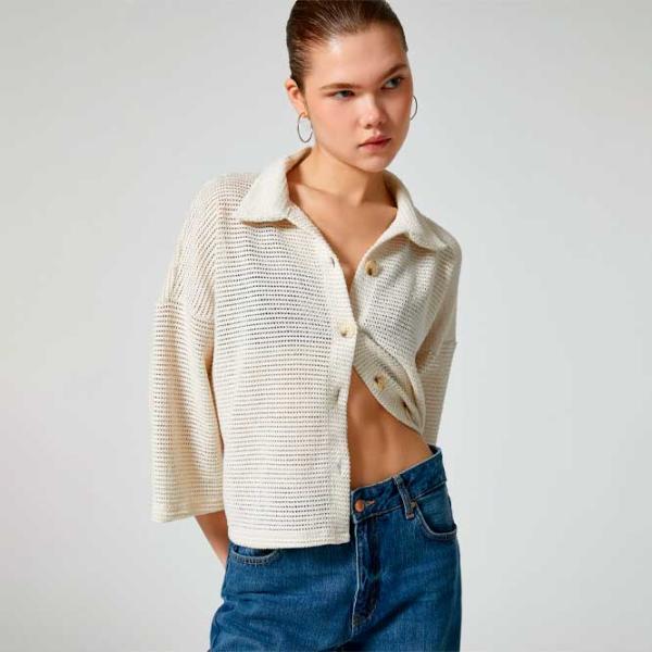 Футболка для женщин Koton 4SAL10686IK 50% хлопок/ Бежевый photo 4