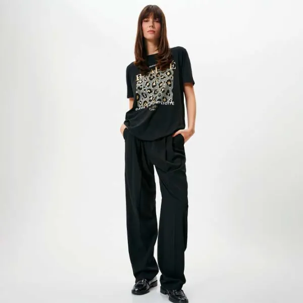 Футболка для женщин Koton 4SAK50106EK 65% полиэстер , 35% вискоза/ Black photo 3