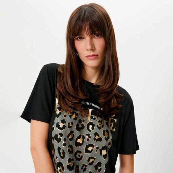 Tricou pentru femei Koton 4SAK50106EK 65% poliester , 35% viscoză/ Black photo 2