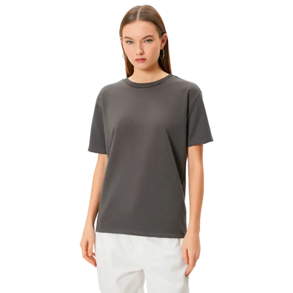 Tricou pentru femei Koton 4SAL10068IK 48% bumbac/ Anthracite photo 1