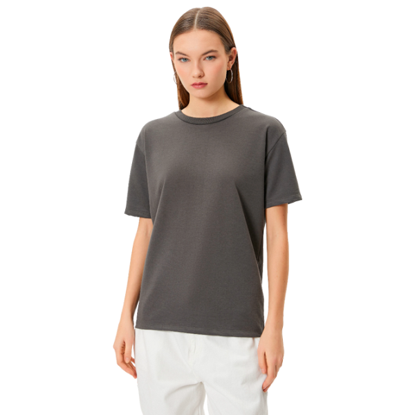 Tricou pentru femei Koton 4SAL10068IK 48% bumbac/ Anthracite photo 1