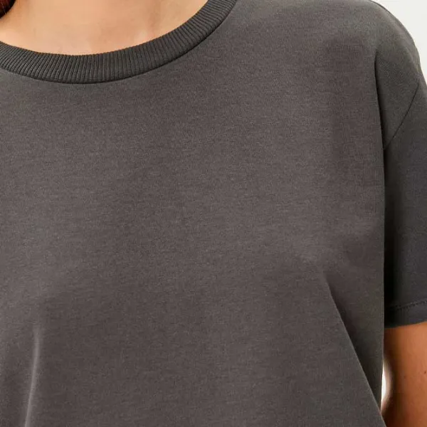 Tricou pentru femei Koton 4SAL10068IK 48% bumbac/ Anthracite photo 5