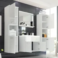 Наборы мебели для ванной комнаты Bratex Montreal XL ЛДСП/ White photo 2
