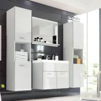 Наборы мебели для ванной комнаты Bratex Montreal XL ЛДСП/ White photo 3