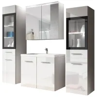 Seturi mobilă de baie Mirjan24 Holly/ Udine II With Sink PAL/ White