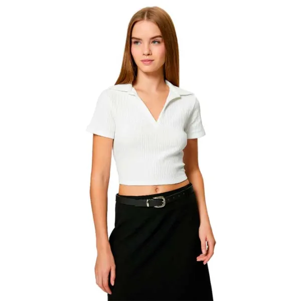 Tricou pentru femei Koton 4SAL10061IK 98% bumbac, 2% elastan/ White photo 1 Tricou pentru femei Koton 4SAL10061IK 98% bumbac, 2% elastan/ White photo 1