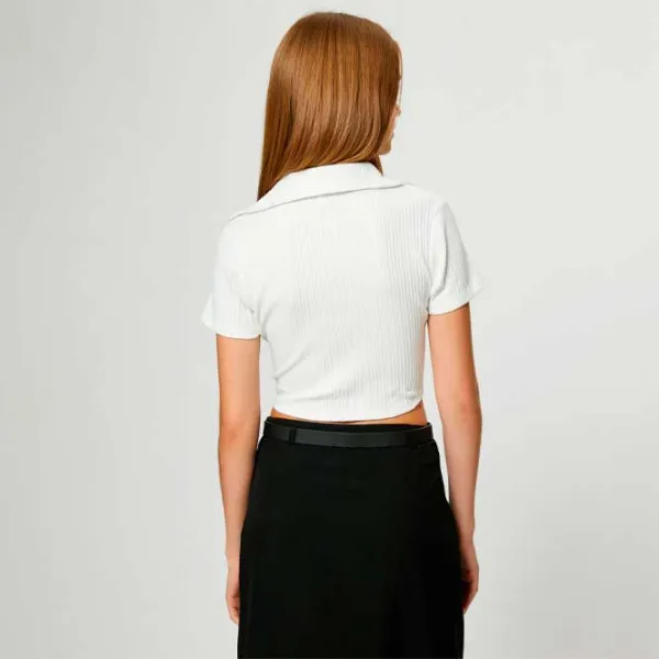 Tricou pentru femei Koton 4SAL10061IK 98% bumbac, 2% elastan/ White photo 3 Tricou pentru femei Koton 4SAL10061IK 98% bumbac, 2% elastan/ White photo 3