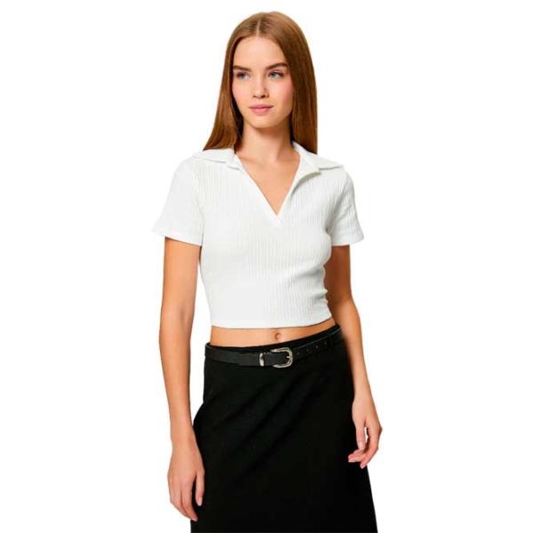 Футболка для женщин Koton 4SAL10061IK 98% Хлопок, 2% Эластан/ White photo 1 Футболка для женщин Koton 4SAL10061IK 98% Хлопок, 2% Эластан/ White photo 1