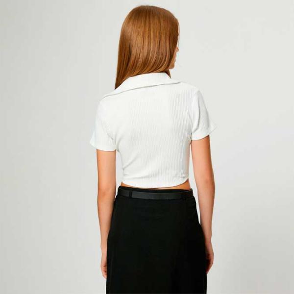 Футболка для женщин Koton 4SAL10061IK 98% Хлопок, 2% Эластан/ White photo 3 Футболка для женщин Koton 4SAL10061IK 98% Хлопок, 2% Эластан/ White photo 3