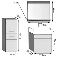 Наборы мебели для ванной комнаты Belini 2 KOR M 2/ 1/ W/ DS/ 0/ ZW ЛДСП/ White photo 4