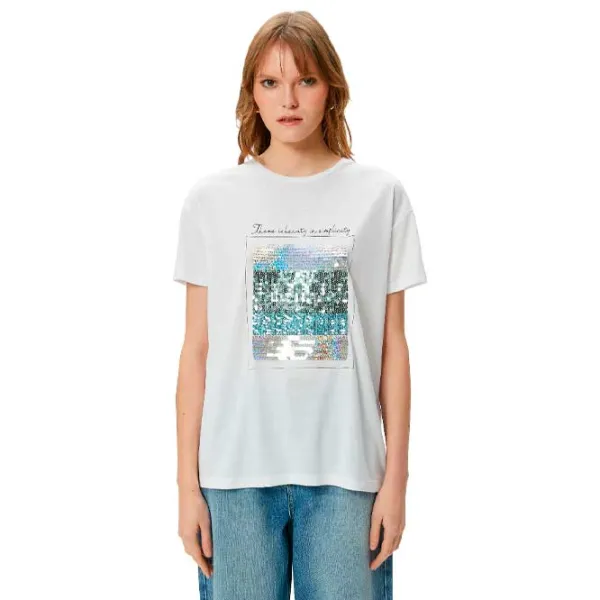 Tricou pentru femei Koton 4SAK50110EK 65% poliester , 35% viscoză/ White photo 1