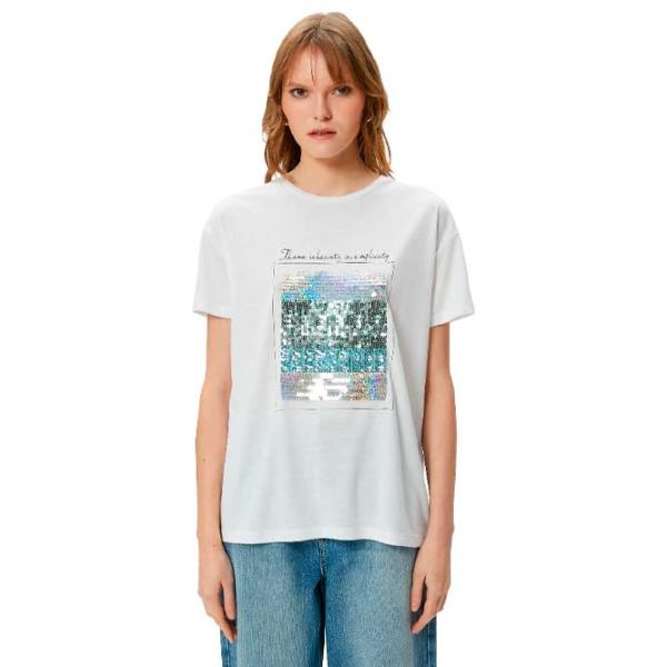 Tricou pentru femei Koton 4SAK50110EK 65% poliester , 35% viscoză/ White photo 1