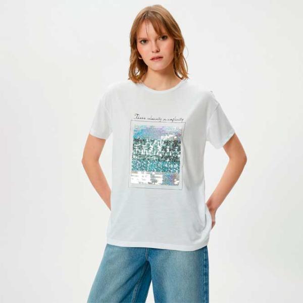 Tricou pentru femei Koton 4SAK50110EK 65% poliester , 35% viscoză/ White photo 2