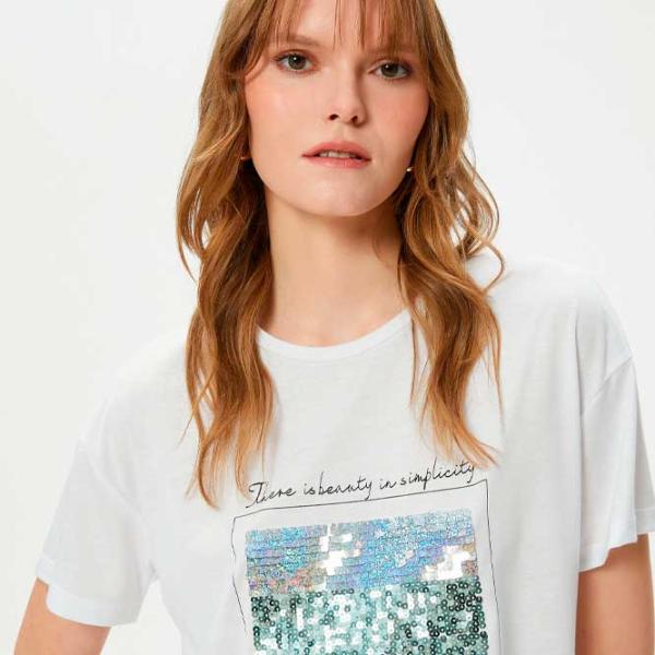 Tricou pentru femei Koton 4SAK50110EK 65% poliester , 35% viscoză/ White photo 3