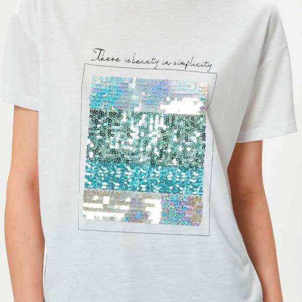 Tricou pentru femei Koton 4SAK50110EK 65% poliester , 35% viscoză/ White photo 5