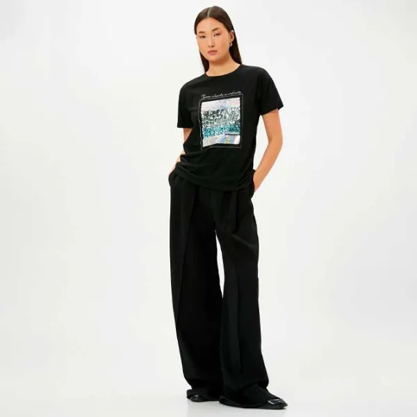 Tricou pentru femei Koton 4SAK50110EK 65% poliester , 35% viscoză/ Black photo 3