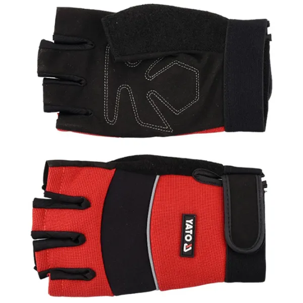 Mănuși de protecție Yato Fingerless Gloves Bumbac/ Red photo 2