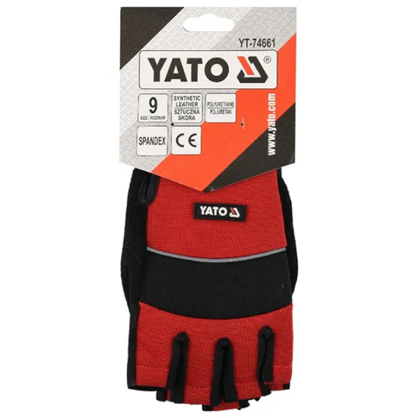 Mănuși de protecție Yato Fingerless Gloves Bumbac/ Red photo 3