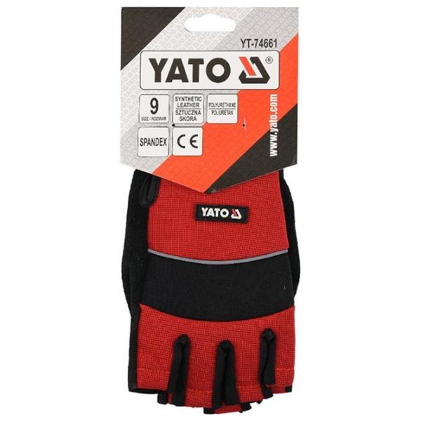 Mănuși de protecție Yato Fingerless Gloves Bumbac/ Red photo 3