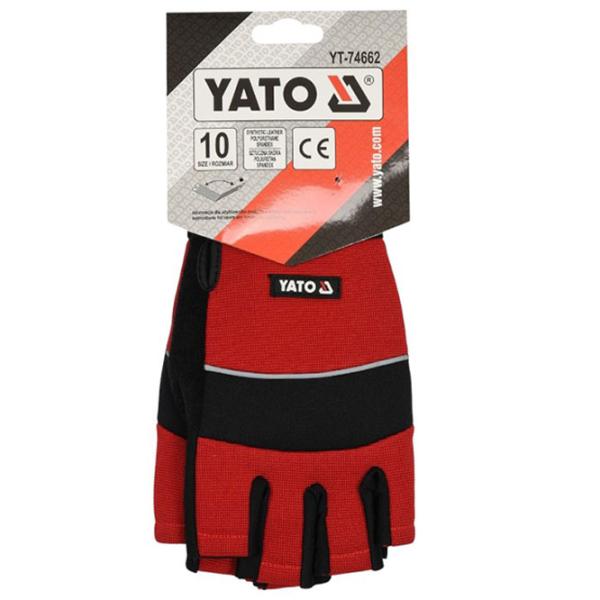 Mănuși de protecție Yato Fingerless Gloves Bumbac/ Red photo 2