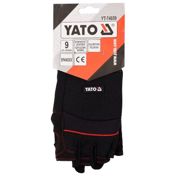 Mănuși de protecție Yato Fingerless Gloves Bumbac/ Black photo 2
