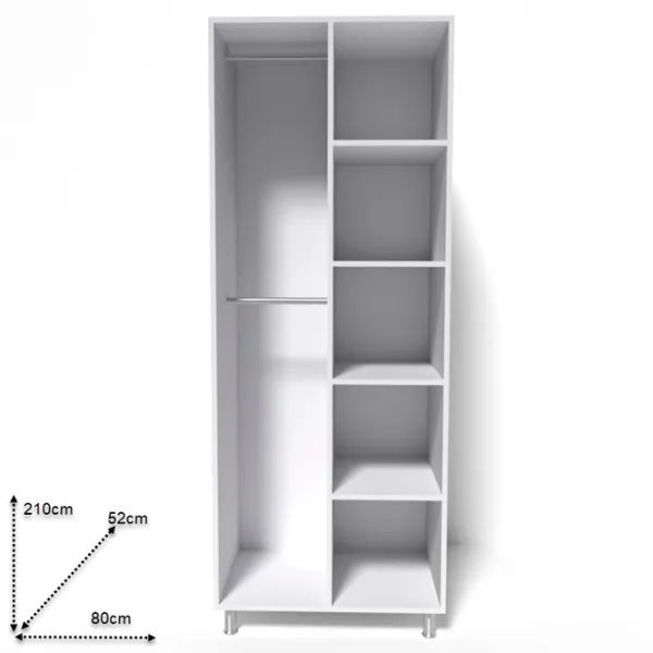 Шкаф Smartex N7 80 x 52см x 209 / ЛДСП / White photo 2