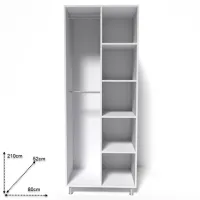 Шкаф Smartex N7 80 x 52см x 209 / ЛДСП / White photo 2