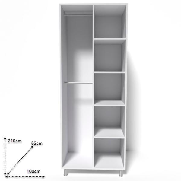 Шкаф Smartex N7 100 x 52см x 209 / ЛДСП / White photo 2