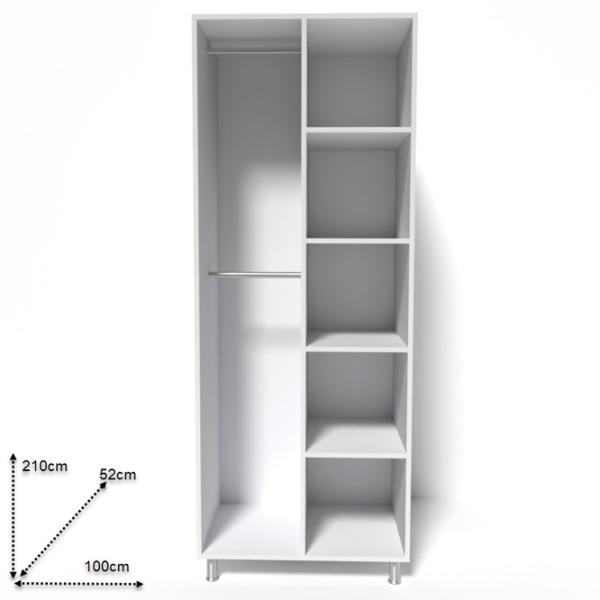 Dulap Smartex N7 100 x 52 x 209 / PAL / White - Graphite photo 2 Dulap Smartex N7 100 x 52 x 209 / PAL / White - Graphite photo 2
