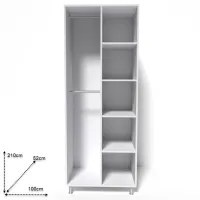 Шкаф Smartex N7 100 x 52см x 209 / ЛДСП / Белый - Графитовый photo 2