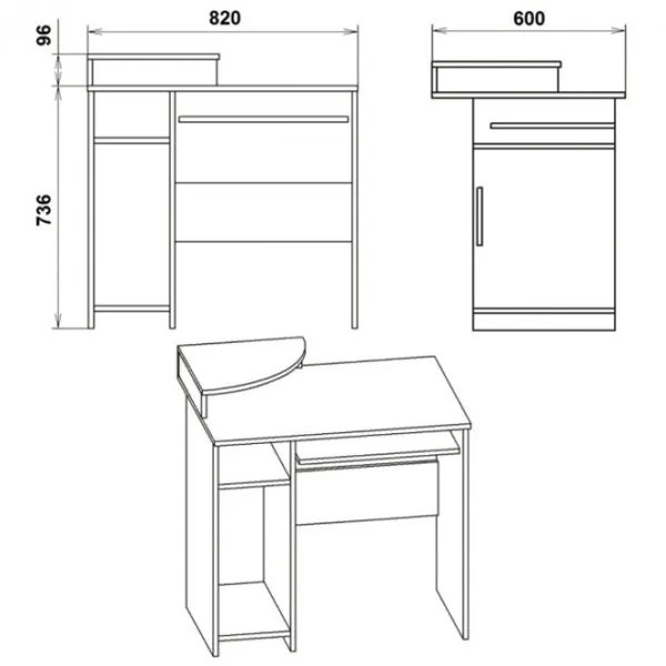 Офисный стол KompaniT СКМ- 1 ДСП/ White photo 2 Офисный стол KompaniT СКМ- 1 ДСП/ White photo 2