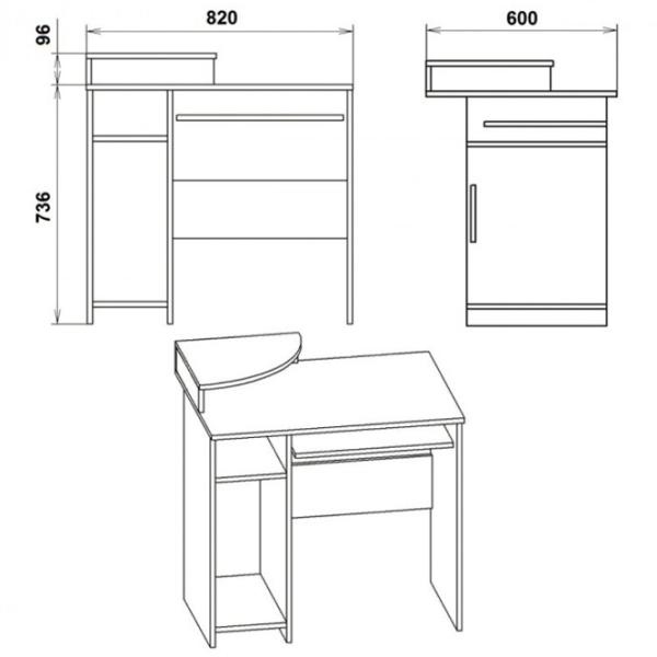 Офисный стол KompaniT СКМ- 1 ДСП/ White photo 2 Офисный стол KompaniT СКМ- 1 ДСП/ White photo 2
