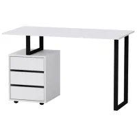 Офисный стол KompaniT Лофт-2 ДСП/ White