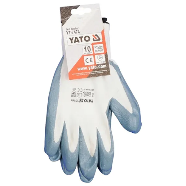 Mănuși de protecție Yato Anti-oil Nailon/ White photo 2 Mănuși de protecție Yato Anti-oil Nailon/ White photo 2