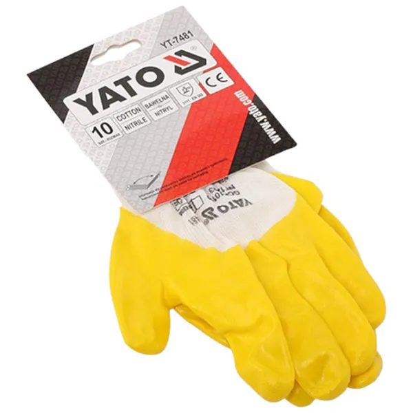 Mănuși de protecție Yato Anti-oil Nailon/ Yelow photo 2 Mănuși de protecție Yato Anti-oil Nailon/ Yelow photo 2