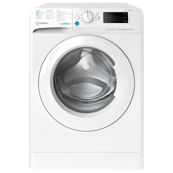 Mașină de spălat Indesit BWE 81295X WV 8 kg / 1200 rpm / White photo 1