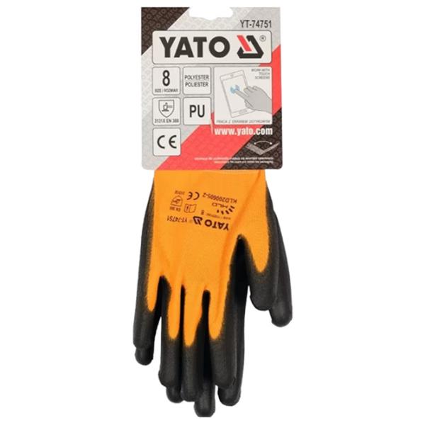 Mănuși de protecție Yato Work gloves Poliester/ Orange photo 3