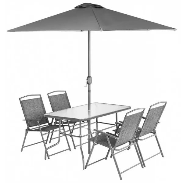 Set mobilă terasă Saska Garden 1048871 Glass/ Sticlă/ Stofă/ Gray photo 1