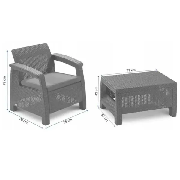 Set mobilă terasă Keter Corfu II Weekend Plastic/ Plastic/ Plastic/ Brown photo 4