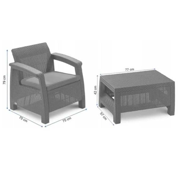 Set mobilă terasă Keter Corfu II Weekend Plastic/ Plastic/ Plastic/ Brown photo 4