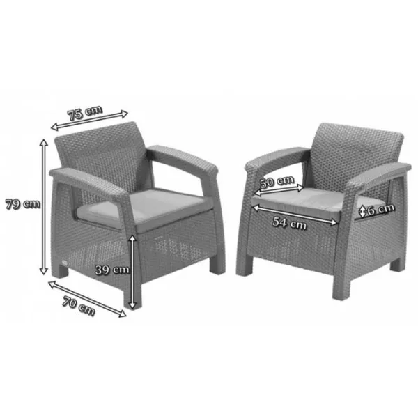 Set mobilă terasă Keter Corfu Rest Plastic/ Plastic/ Plastic/ Brown photo 2