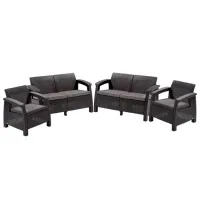 Набор мебели для террасы Keter Corfu Rest Пластик/ Пластик/ Пластик/ Графитовый