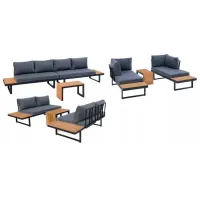 Set mobilă terasă Jumi OM-967632 Placaj/ Lemn/ Gray photo 2