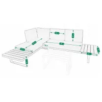 Set mobilă terasă Jumi OM-967632 Placaj/ Lemn/ Gray photo 6