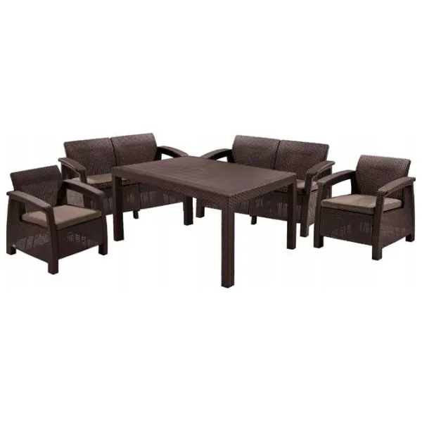 Set mobilă terasă Keter Corfu Fiesta Plastic/ Plastic/ Plastic/ Brown photo 1 Set mobilă terasă Keter Corfu Fiesta Plastic/ Plastic/ Plastic/ Brown photo 1