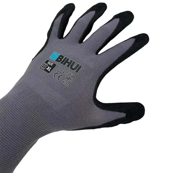 Mănuși de protecție BIHUI Working gloves cut-out Poliester/ Grey photo 2