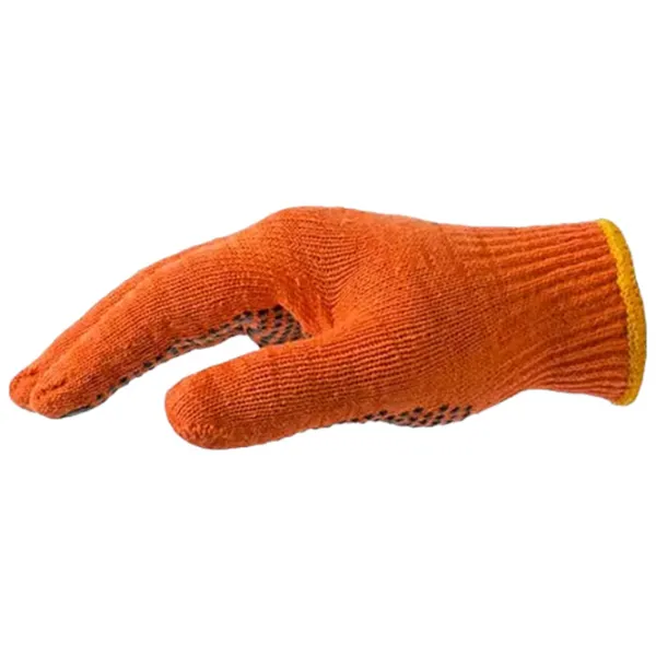 Mănuși de protecție Profmet PVC dot Cotton/ Orange photo 3 Mănuși de protecție Profmet PVC dot Cotton/ Orange photo 3