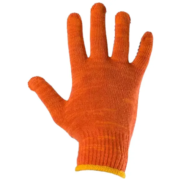 Mănuși de protecție Profmet PVC dot Cotton/ Orange photo 3 Mănuși de protecție Profmet PVC dot Cotton/ Orange photo 3
