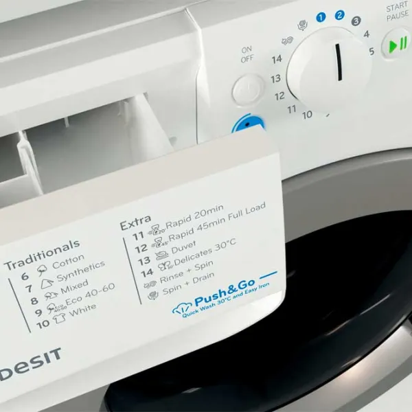 Mașină de spălat Indesit BWE 91496X WSV EE 9 kg / 1400 rpm / White photo 2 Mașină de spălat Indesit BWE 91496X WSV EE 9 kg / 1400 rpm / White photo 2