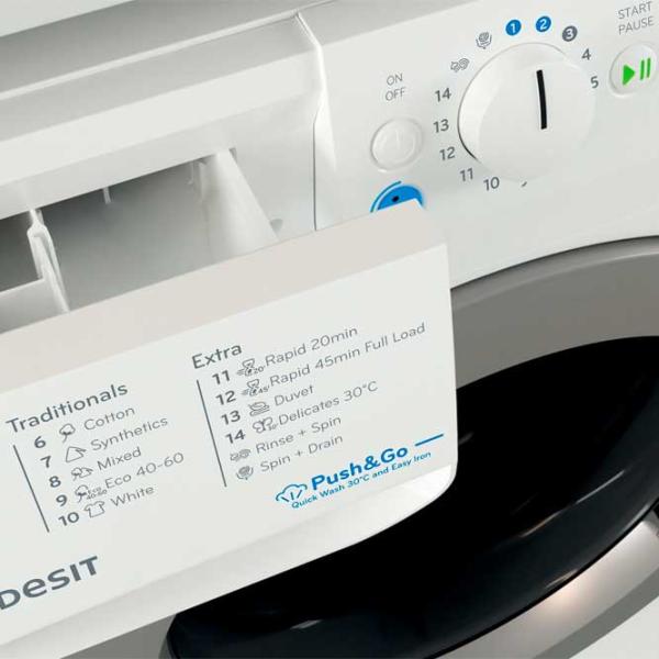 Mașină de spălat Indesit BWE 91496X WSV EE 9 kg / 1400 rpm / White photo 2 Mașină de spălat Indesit BWE 91496X WSV EE 9 kg / 1400 rpm / White photo 2